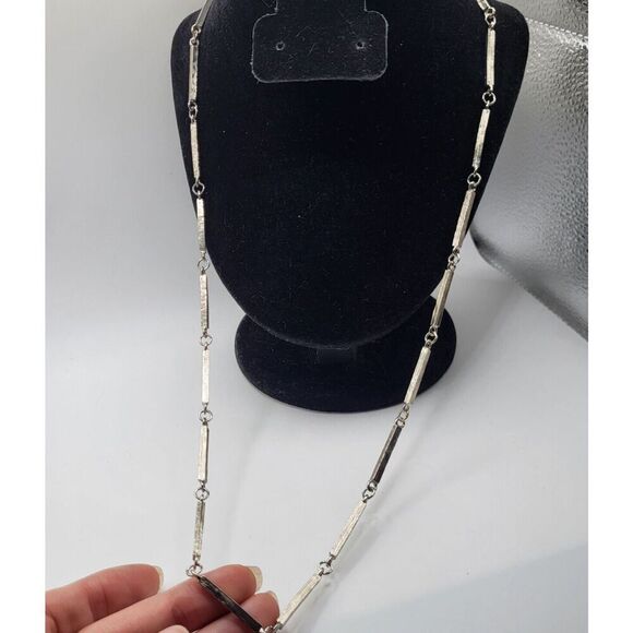 Vintage 90s Bar Chain Necklace Spring Ring 29 in - Picture 4 of 6